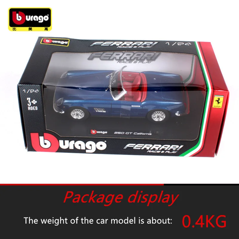 Bburago 1:24 Ferrari 250GT коллекция производитель авторизованный имитационный сплав модель автомобиля украшения Коллекция игрушек инструменты