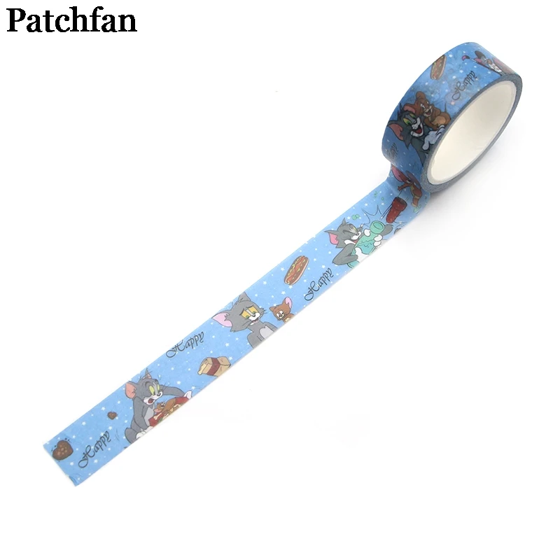 1 Patchfan кошка и мышь мультфильм Животные 90s забавные DIY Скрапбукинг дети клей васи маскирующая Лента Печатный узор стикер A2152 - Цвет: 1