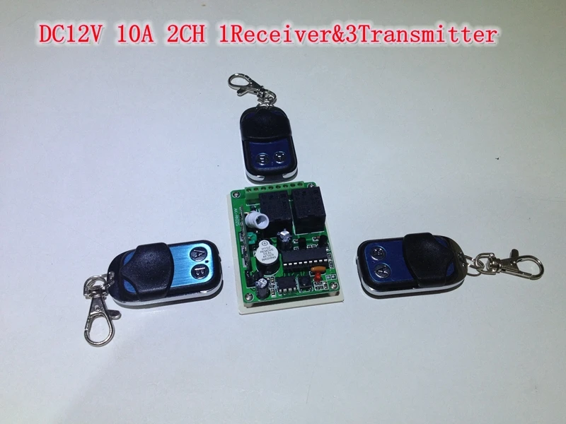 DC12V 10A 2 CH RF беспроводной 3 передатчик и приемник обучающий код пульт