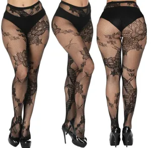 Женские сетчатые колготки Shengrenmei 2019, милые колготки из полиэстера, черные цветочные стильные колготки