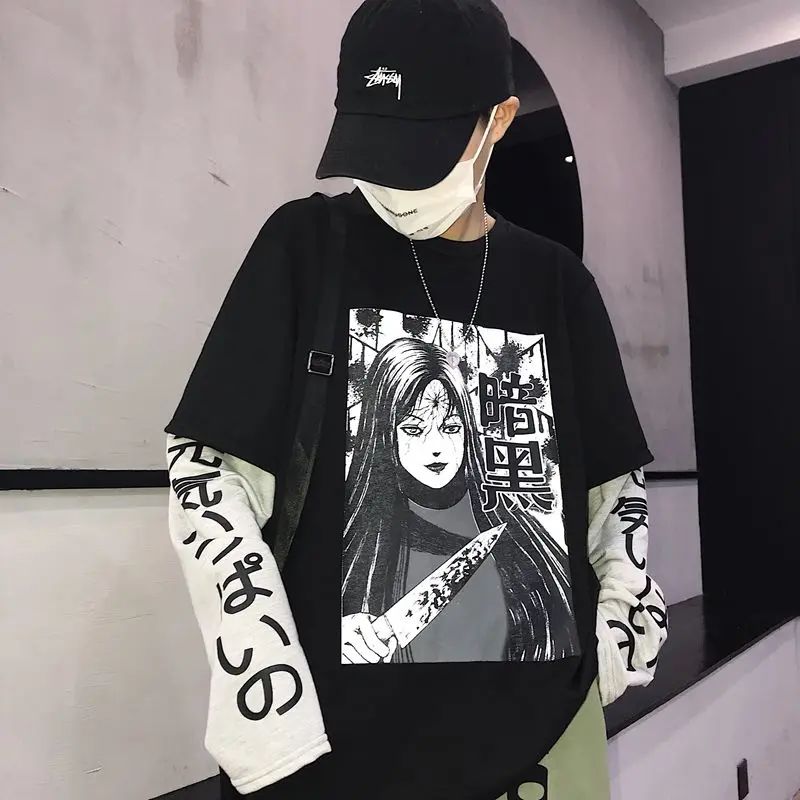 Женские футболки YouGeMan топы осенняя Корейская Футболка с принтом Ulzzang Harajuku