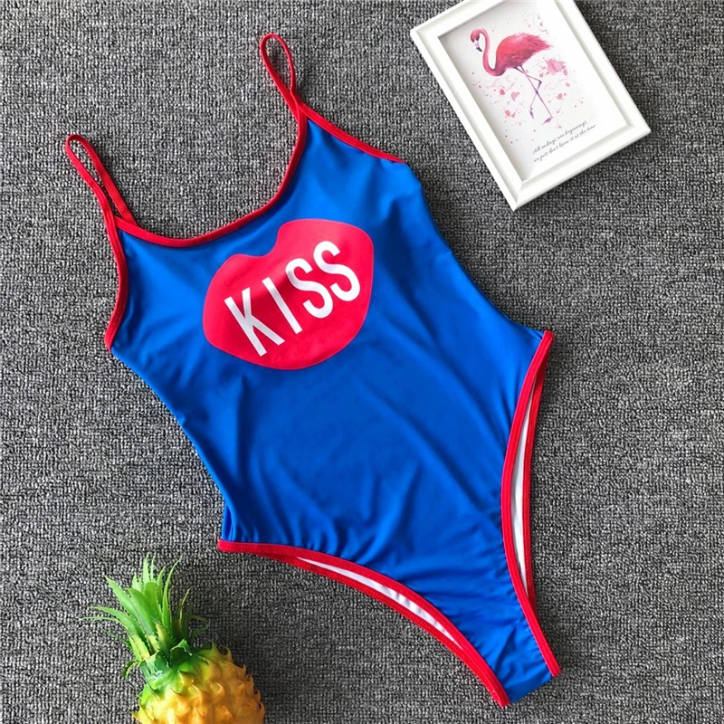 Brazilian high cut one piece swimsuit female 2019 Letter sexy swimwear women monokini Push up bikini bathing suit summer swim | Спорт и
