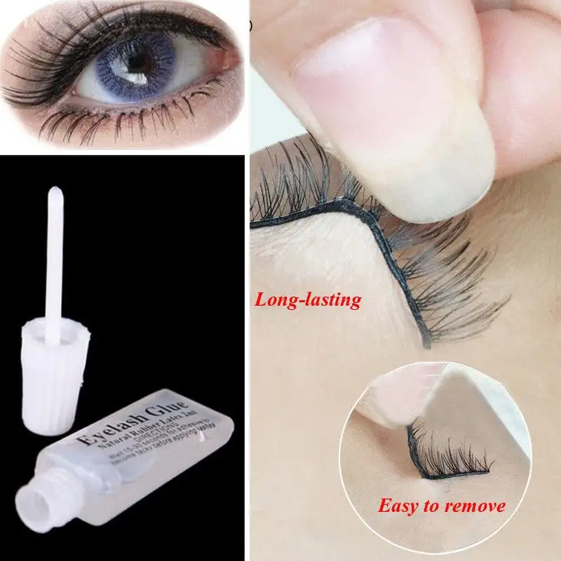 Лидер продаж 2 мл клей для накладных ресниц мини пластиковая плоская трубка