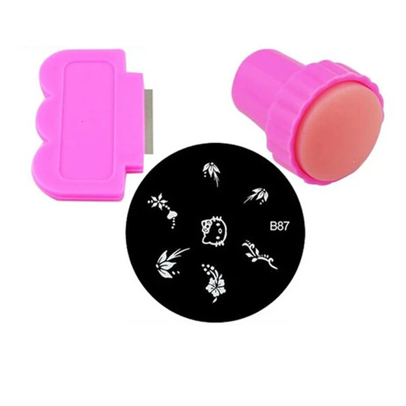 2017 Симпатичные 1 шт. круглый Дизайн ногтей штамп штамповка Таблички изображения