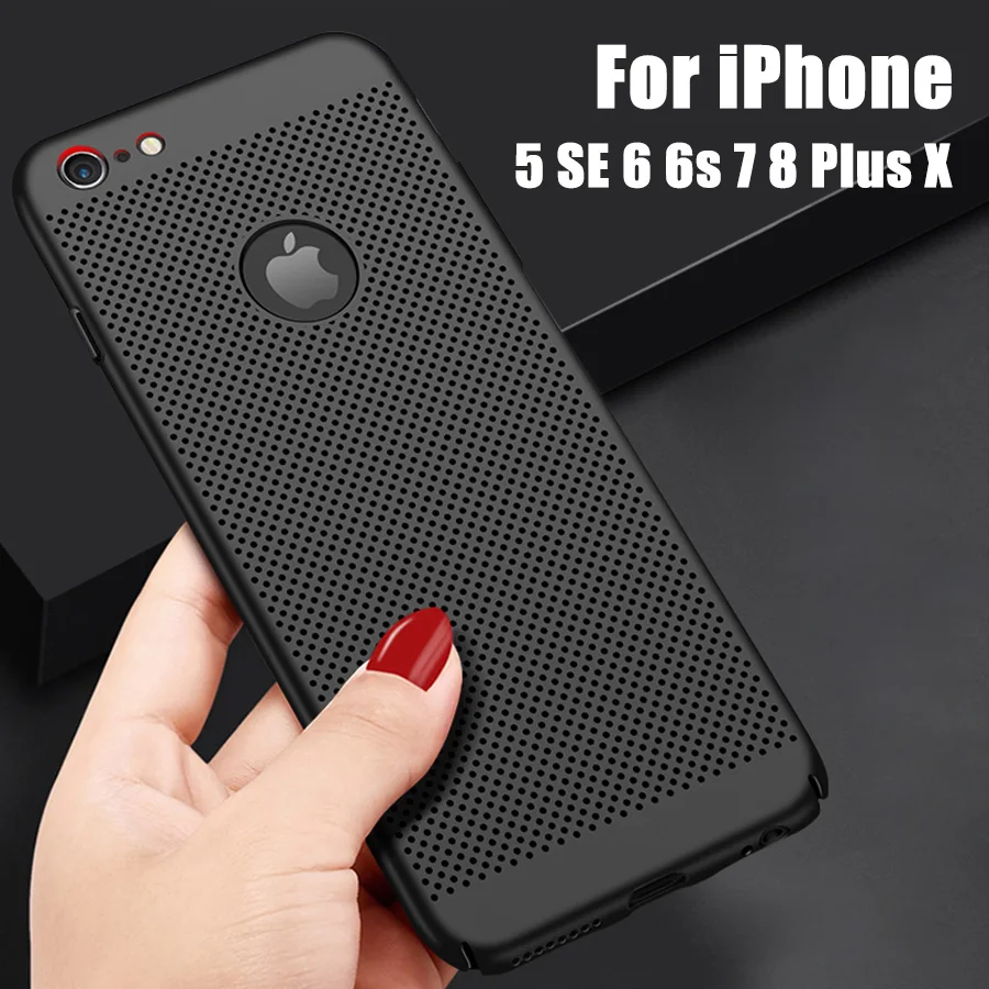 WST Ultra Slim Phone Bag Case For iPhone 7 6 8 6s Plus 5s X 5 SE Coque Hollow Heat Cover |