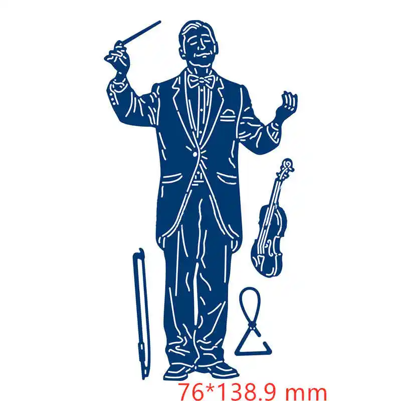 H3214 violinist Различные рабочие Вырубные штампы для мужчин и женщин, Трафаретный Скрапбукинг, альбом для тиснения, сделай сам, изготовление бумажных карточек, тиснение, альбом для рукоделия - Цвет: H3214 violinist