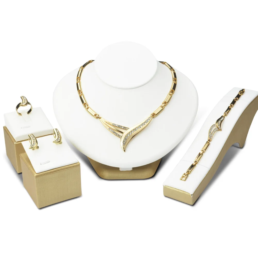 Новая высокая Мода Дубай ювелирный набор золото нигерийские Свадебные