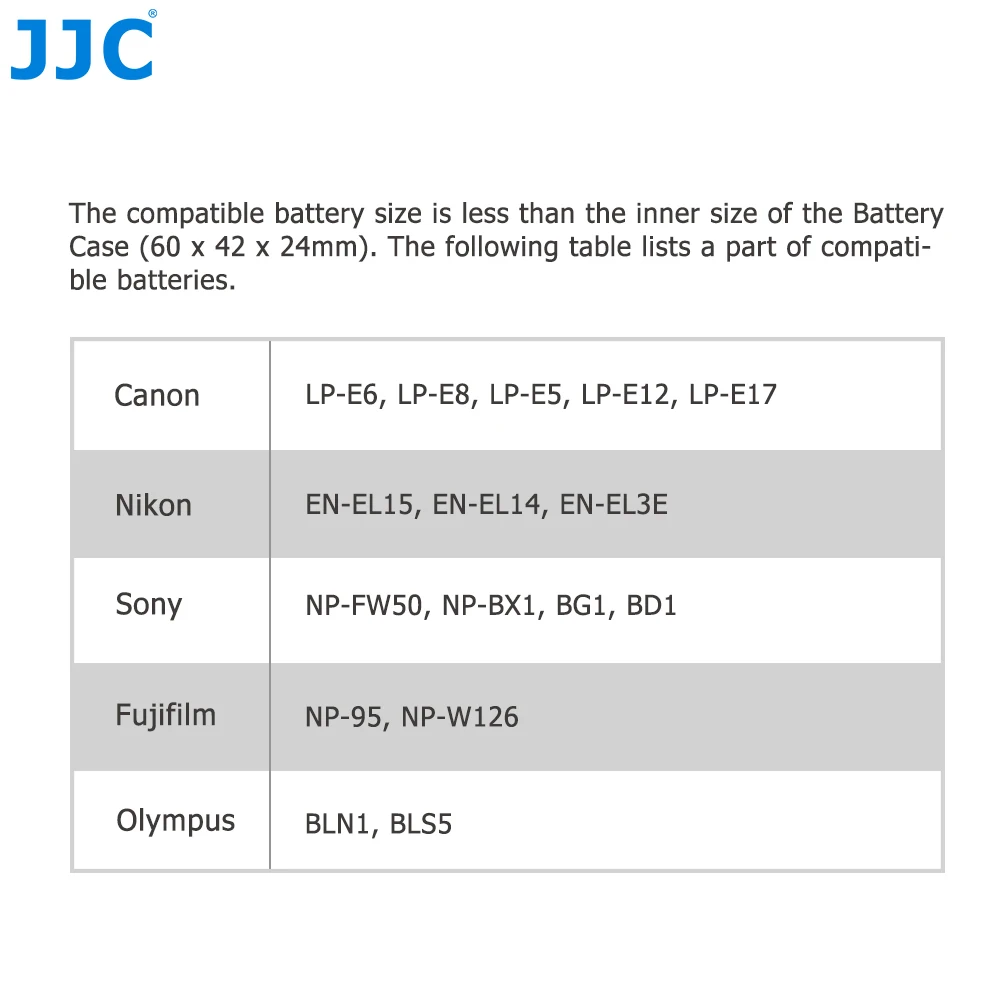 JJC Водонепроницаемый Универсальный камера батарея коробка для Canon sony Fuji Nikon Olympus DSLR батареи чехол LP-E17/NP-FW50Protector