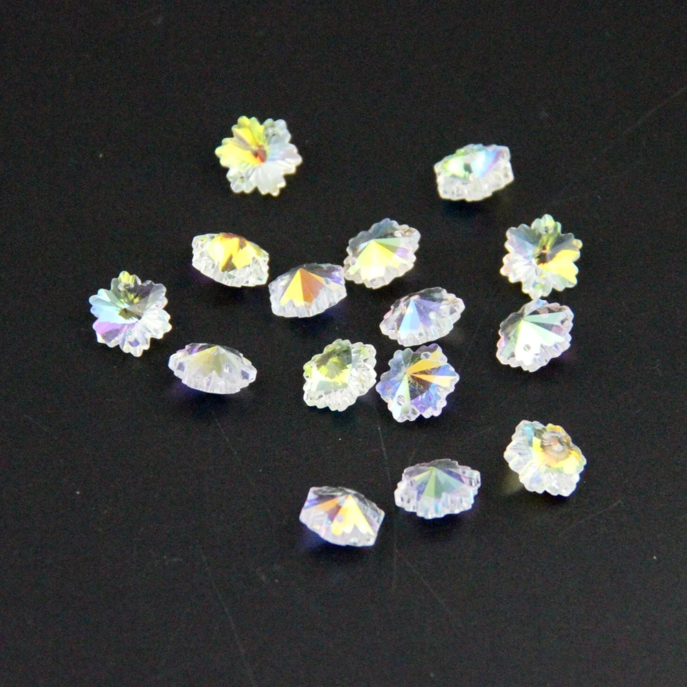 AB Хрустальное стекло с двойным отверстием изящные снежинки бусины 14 мм 1000 шт. для