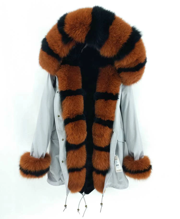 OFTBUY, парка из натурального Лисьего меха, Длинные парки, зимняя куртка для женщин, натуральный Лисий мех, пальто с капюшоном, Толстая теплая уличная одежда, роскошный бренд, бренд