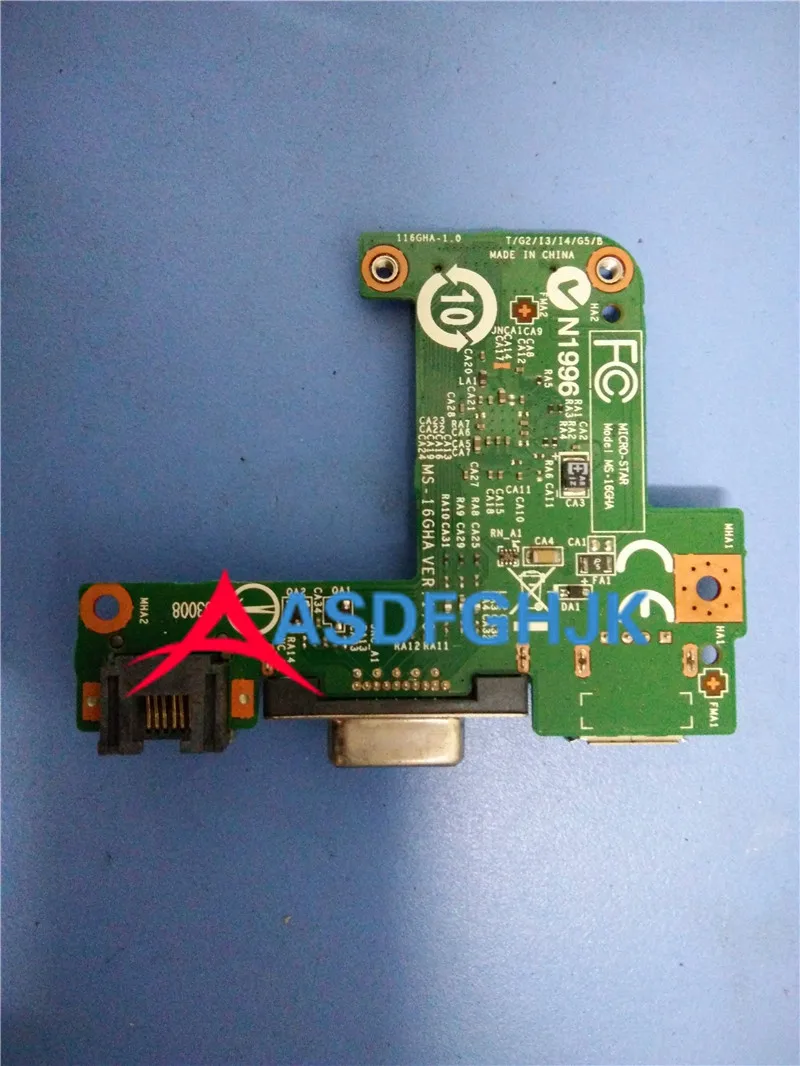 

Original MS-16GHA GENUINE FOR MSI LAN VGA USB BOARD GP60 2EP LEOPARD MS-16GH SERIES fully tested