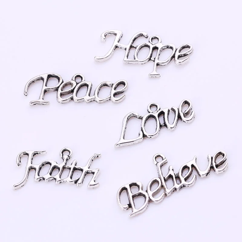 Тибетские серебряные металлические буквы алфавита амулеты для ювелирных