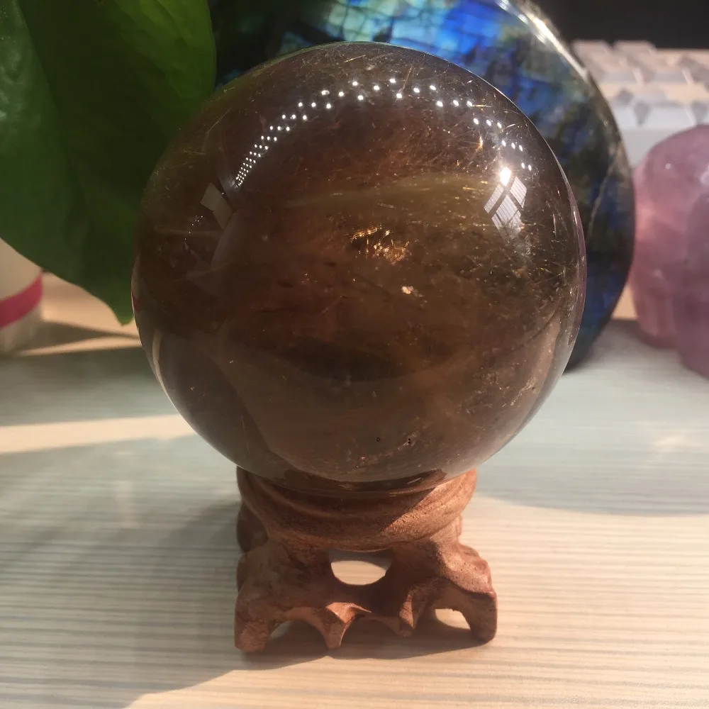 2019 Home Decor Stone Healing Crystal Balls 65mm Natural Rutilated Quartz Sphere Decorative Ornaments | Дом и сад