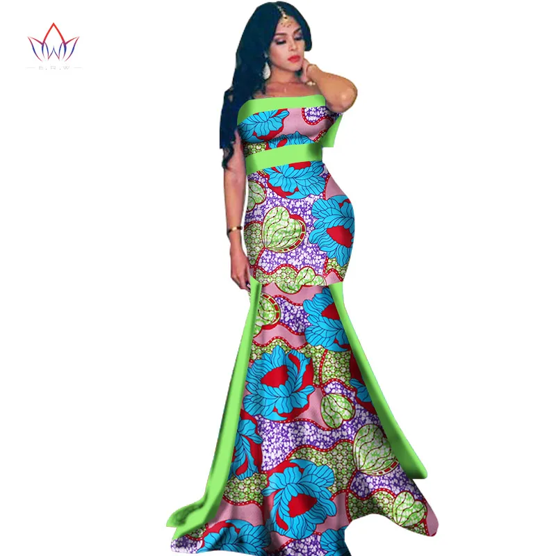 Новое Африканское длинное платье для женщин Dashiki Vestidos хлопок принт лоскутное платье Женская африканская одежда WY1410 - Цвет: 22