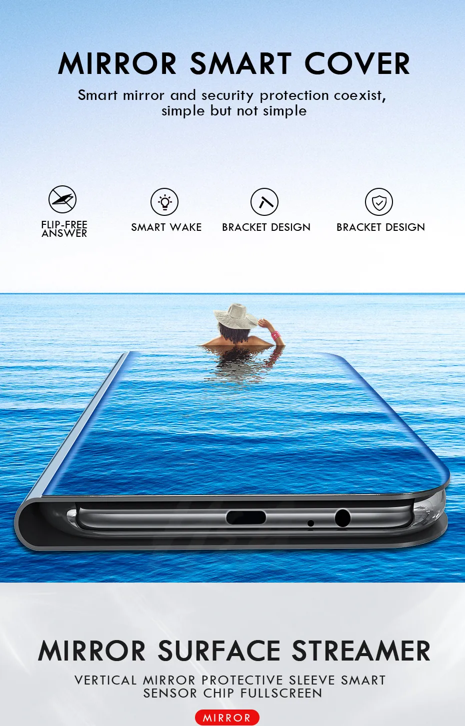 Умный зеркальный флип-чехол для samsung Galaxy S10 S9 S8 плюс S10e S6 S7 Edge Note 9 8 J7 J5 A6 A8 J4 J8 J6 A5 крышка