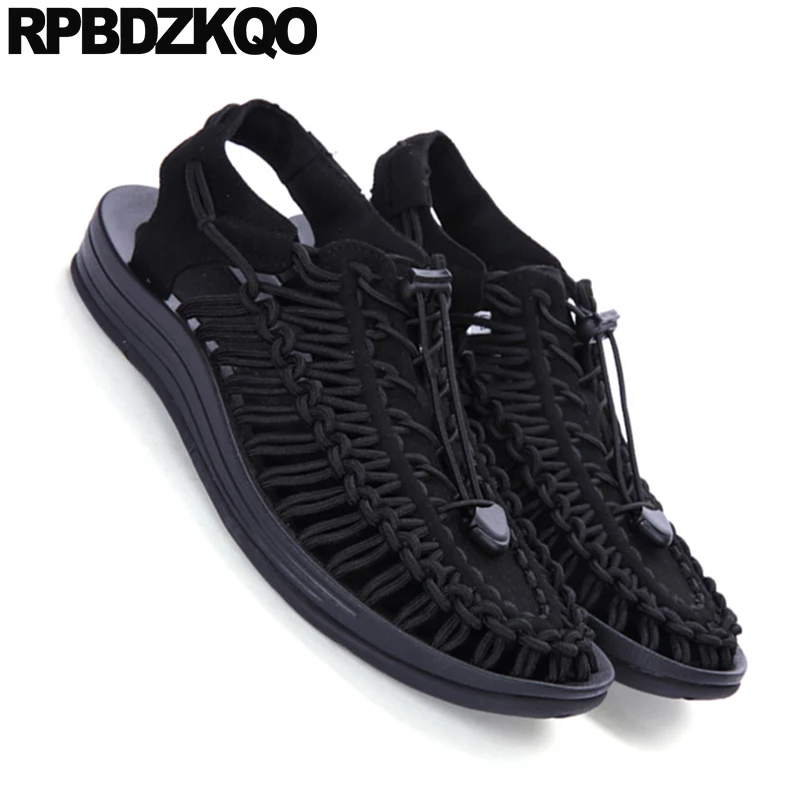 Сандалии гладиаторы мужские с закрытым носком уличные плетеные эластичные