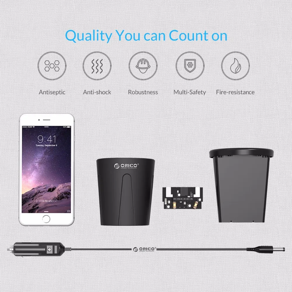 ORICO UCH-C2 USB Quick Car Charge 3,0 для iPhone usb type-C PD Quick charger автомобильное зарядное устройство для samsung Xiaomi Tablet charger