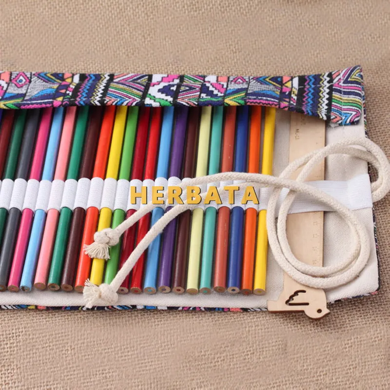 Пенал тканевый для карандашей с 36/48/72 отверстиями 1955|pencil box school|pencil casematerial escolar |