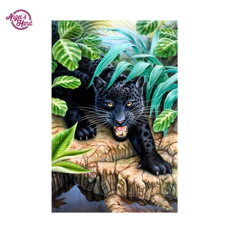 Angel's рук Leopard живописи бриллиантами комплект для вышивания картины 5D холст