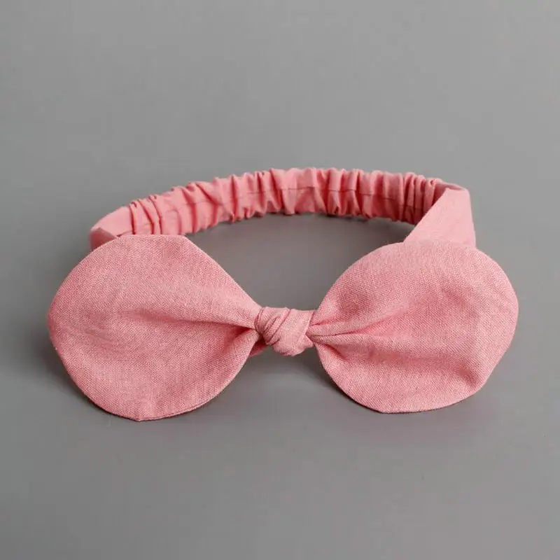 Милые детские эластичные мягкие банты для девочек с заячьими ушками из хлопка и