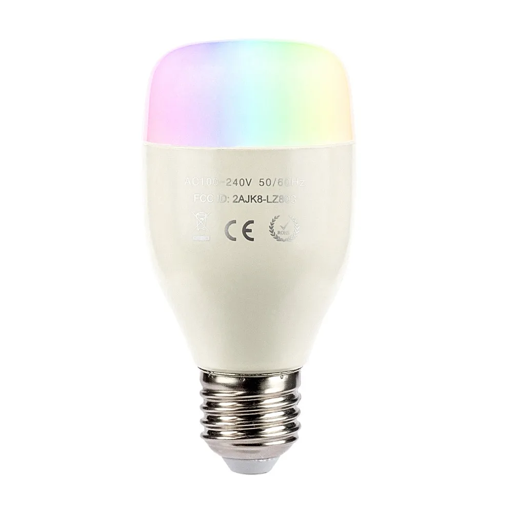 Светодиодная шаровая смарт лампа E27 RGB 7 Вт Wi Fi приглушаемая цветная светодиодная