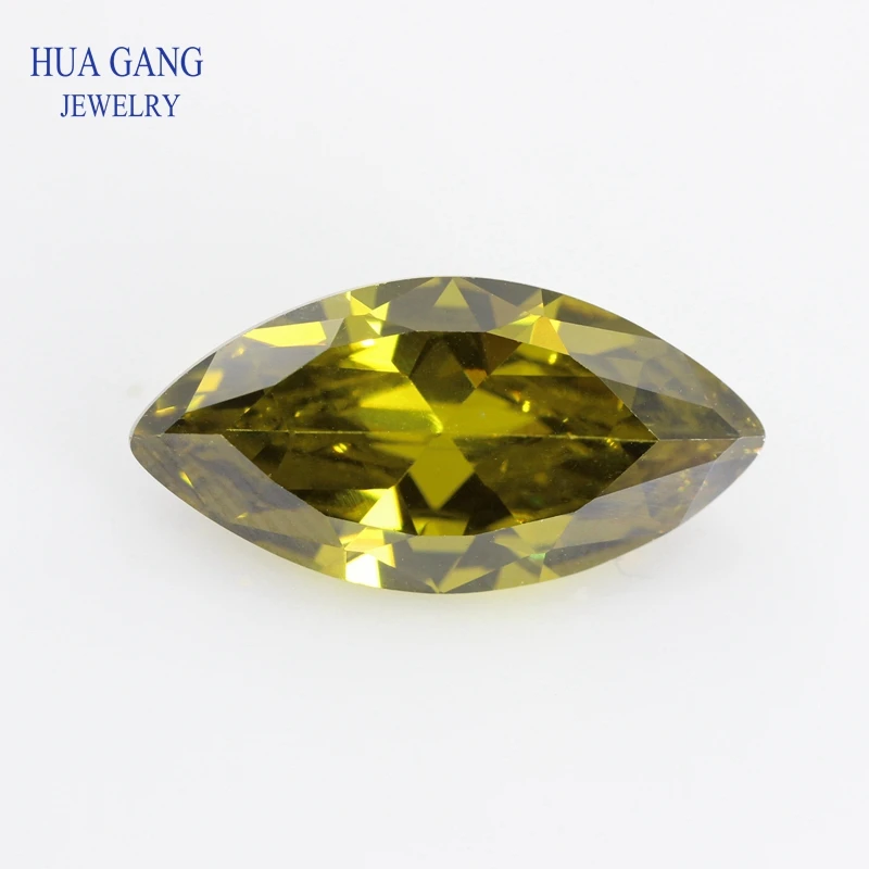 

5A Peridot Marquise Shape Brilliant Cut CZ Stone Synthetic Gems Cubic Zirconia For Jewelry Size 1.5x3~10x20mm Free Shipping
