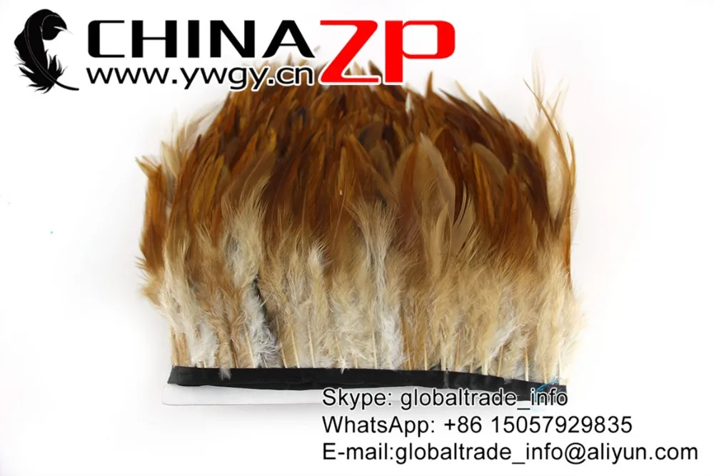 CHINAZP Factory Cheap Wholesale 10yards/lot Unique Dyed Light Brown&ampNatural Chicken Rooster Saddle Feathers Fringe Trim | Дом и сад