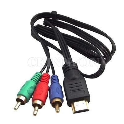 

200 шт./лот Новый 1080P HDMI-совместимый к 3-RCA AV аудио видео компоненты преобразователь кабеля HDTV DVD TV шнур