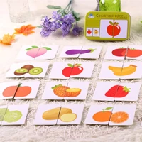 baby toys montessori wooden cognitive pair puzzle card toy for kids learning education vehiclefruitanimallife set puzzle gift