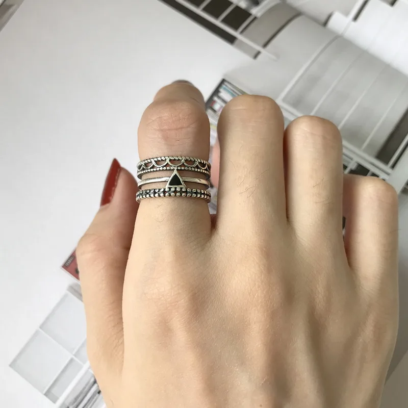 TOTASALLY New Retro Stylish Female Finger Rings Hot Trending Top Quality Pretty Ring Jewelry For Women Gift 925 Sterling Silver | Украшения