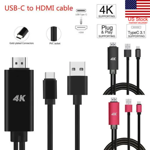 180 см 4K USB 3 1 Тип C к HDMI ТВ видео адаптер кабель для HUAWEI Samsung Galaxy note8 S8 + S9 S10 Plus Macbook 3B17 |
