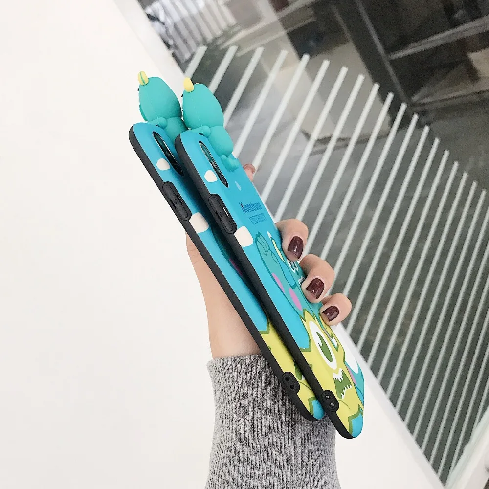 3D милый мягкий мультфильм монстров чехол для iPhone XS MAX/8 Plus Циклоп Телефон 6 7 S