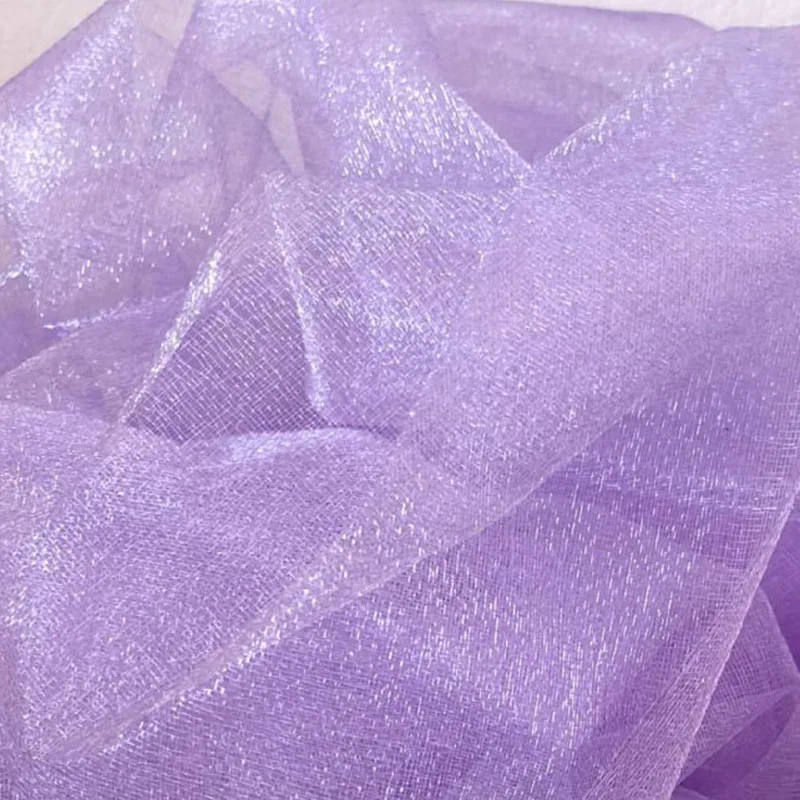 Light Purple 48 см x 5 м Mariage Хрустальная пряжа Тюль рулон прозрачный Свадебный фон украшение органза ткань стул створки стол юбка DIY Поставки - Цвет: Light Purple