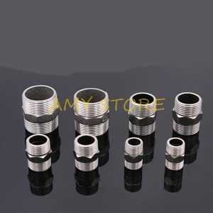 Шестигранный ниппель с наружной резьбой 18 дюйма, 14 дюйма, 38 дюйма, 12 дюйма, 34 дюйма, 1 дюйма, 1-14 дюйма, 1-12 дюйма, BSPT с резьбой переходник, фитинг из нержавеющей стали 304, 1 шт.