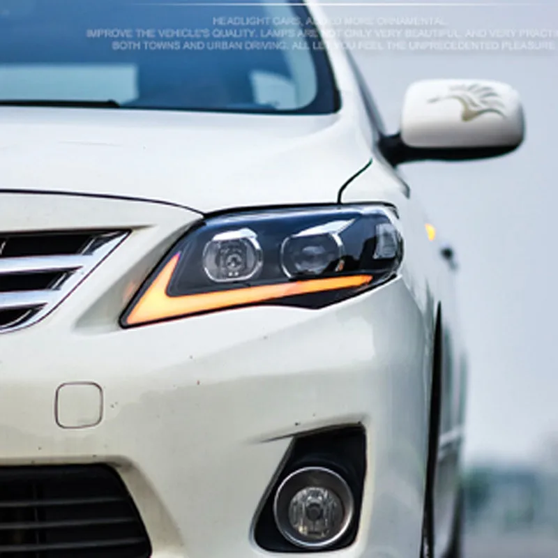 Ownsun Светодиодный прожектор с орлиным глазом DRLs HID Bi-Xenon для Toyota Corolla 2011-2013