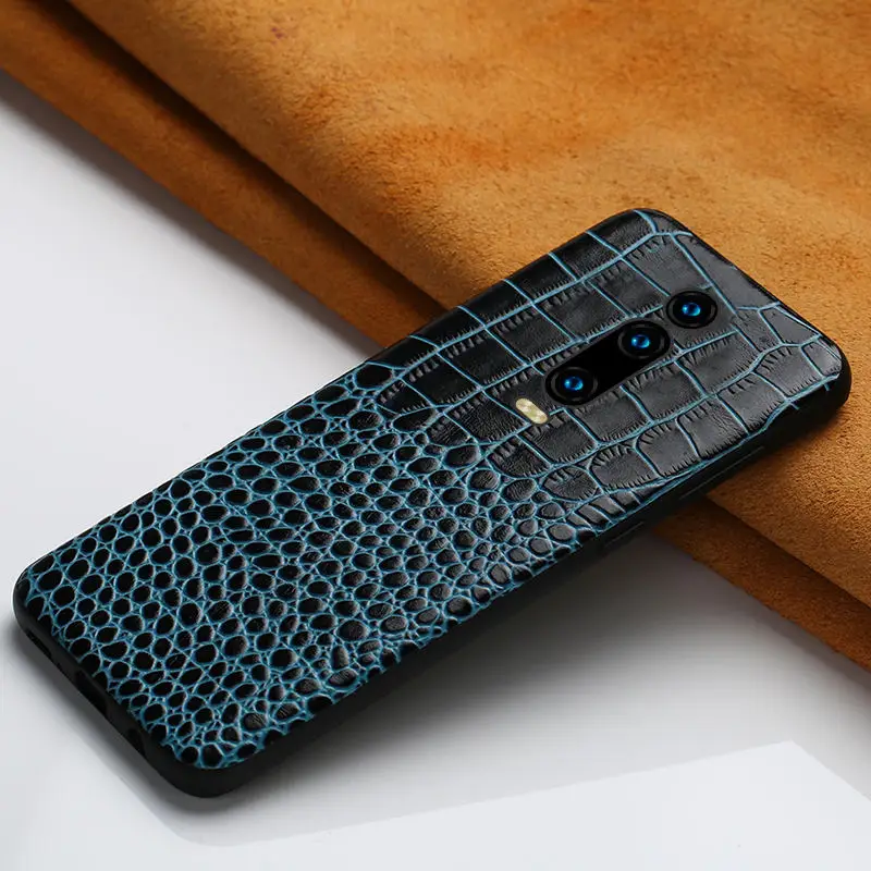 Чехол для телефона из натуральной кожи для Xiao mi Red mi K20 K20 Pro 9T Note 7 5 Plus 4x360, защитный чехол для mi 9 9t 9SE 8 8SE 8Lite a2 - Цвет: Синий