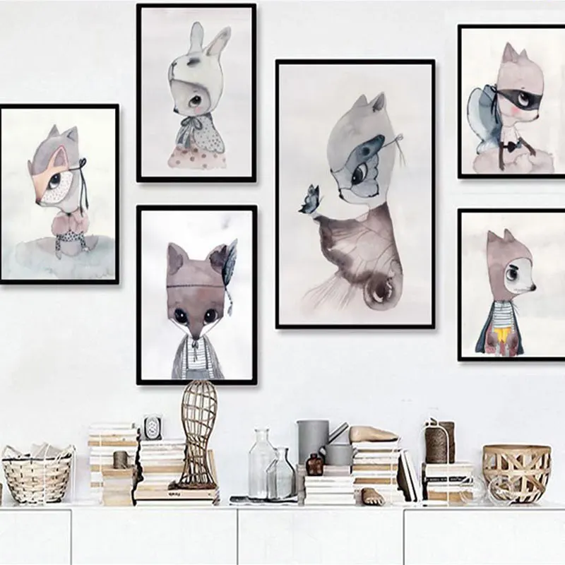 Nordic Decoration Motivational Poster Prints Life Quote Watercolor Rabbit Wall Art Canvas Painting Decorative Picture Home Decor | Дом и сад