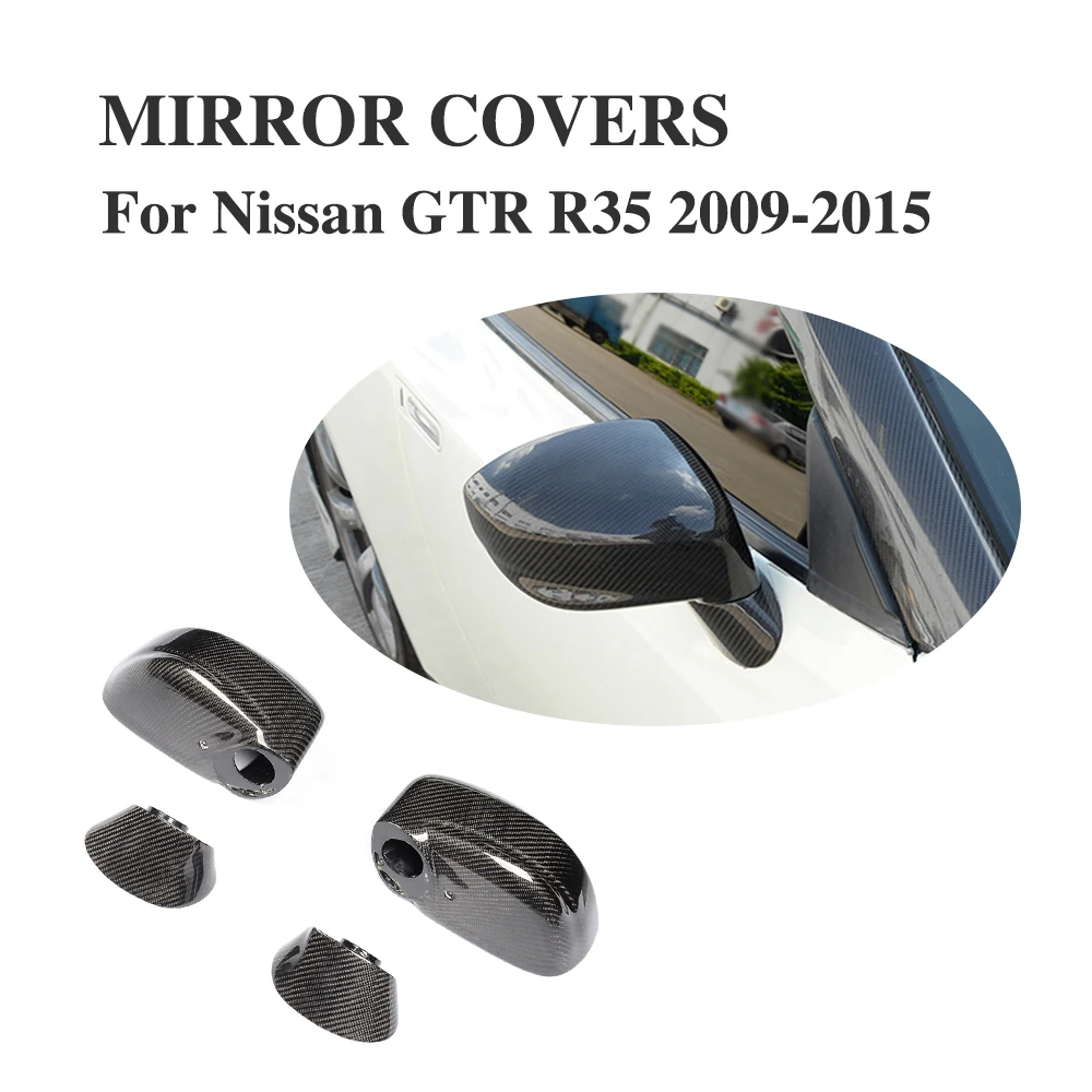 

4Pcs/Set Carbon Fiber Replacement type RearView Side Mirror Covers Caps for Nissan GTR R35 2009-2015