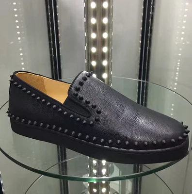 Designer Loafers Brand Shape Rivets Studs Mens Sneakers Fashion Rhinestone Low Top Trainers Casual Shoes Runway Smoke Men | Обувь