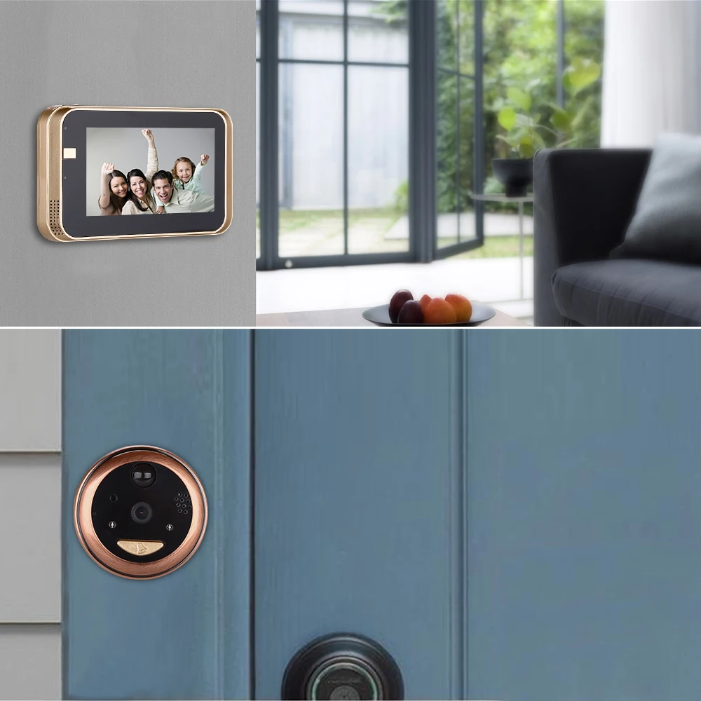 Глазок 4 3 дюйма Wi Fi дверной звонок HD720P с камерой домофон дистанционное управление
