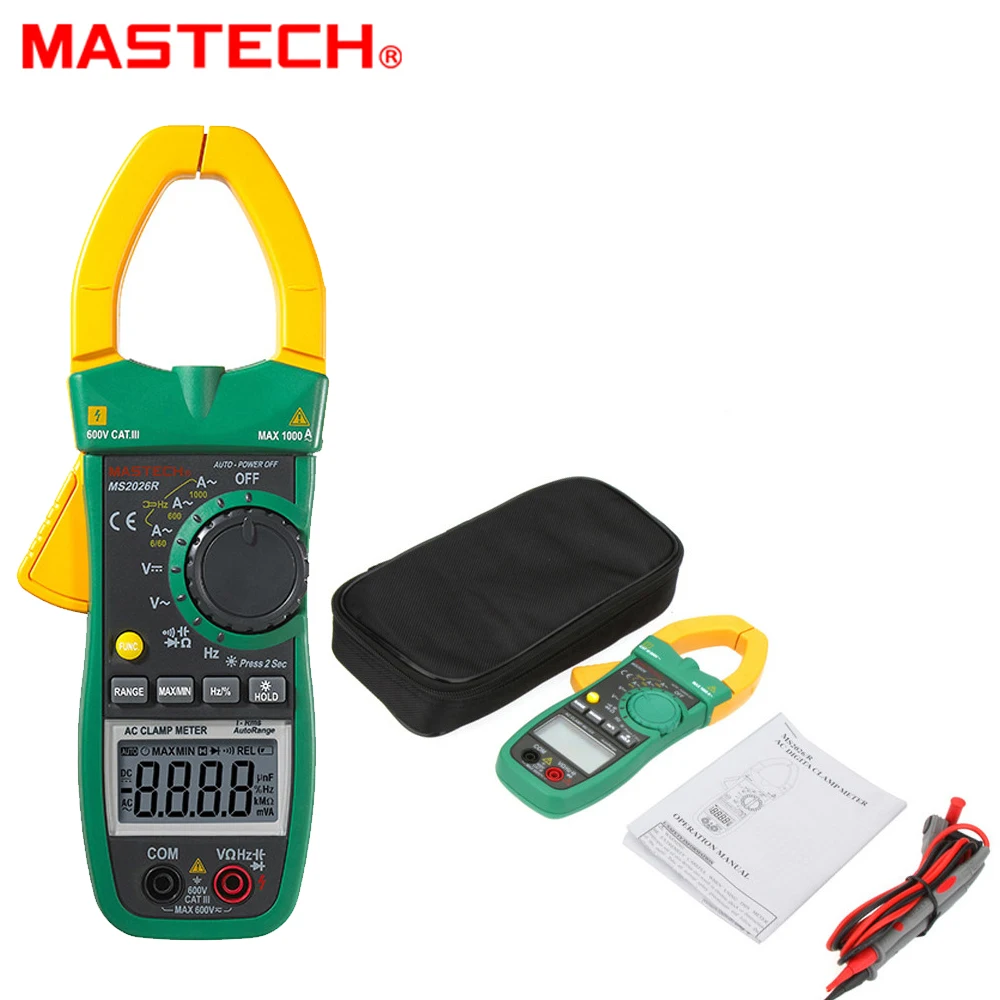 Mastech MS2026R цифровой клещи тепреп тестер AC Амперметр AC/DC Вольтметр Сопротивление