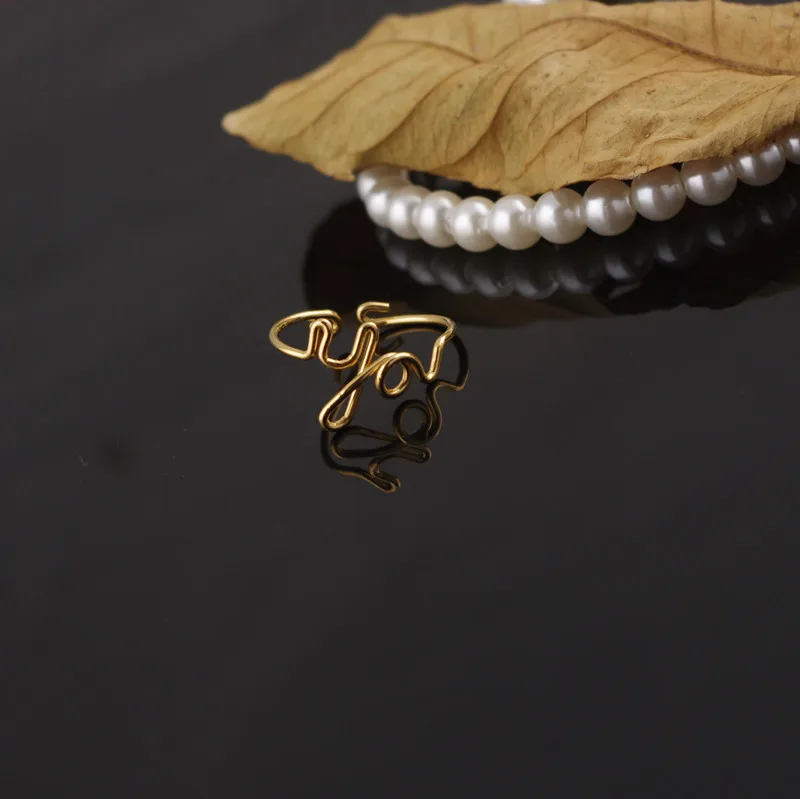 Женское кольцо с витой надписью LOVE YOU|Кольца| |