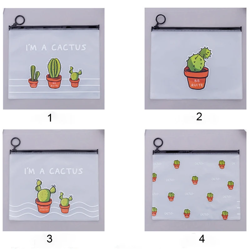 

Cute cactus file ladies storage bag transparent travel makeup bag travel toiletry zipper pouch cosmetic bath bag