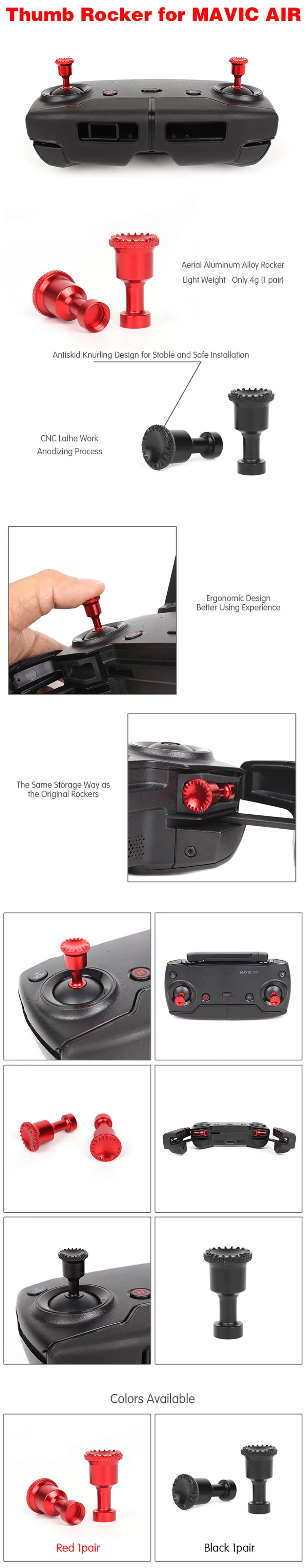 Mavic 2 mini Air DJI пульт дистанционного управления ручка рокер металлический джойстик съемный протектор для Mavic Air Аксессуары