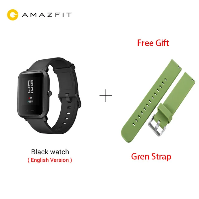 add green Huami Смарт-часы Amazfit Bip, gps, Gloness, Смарт-часы, часы 45 дней в режиме ожидания для телефона MI8 IOS - Цвет: add green