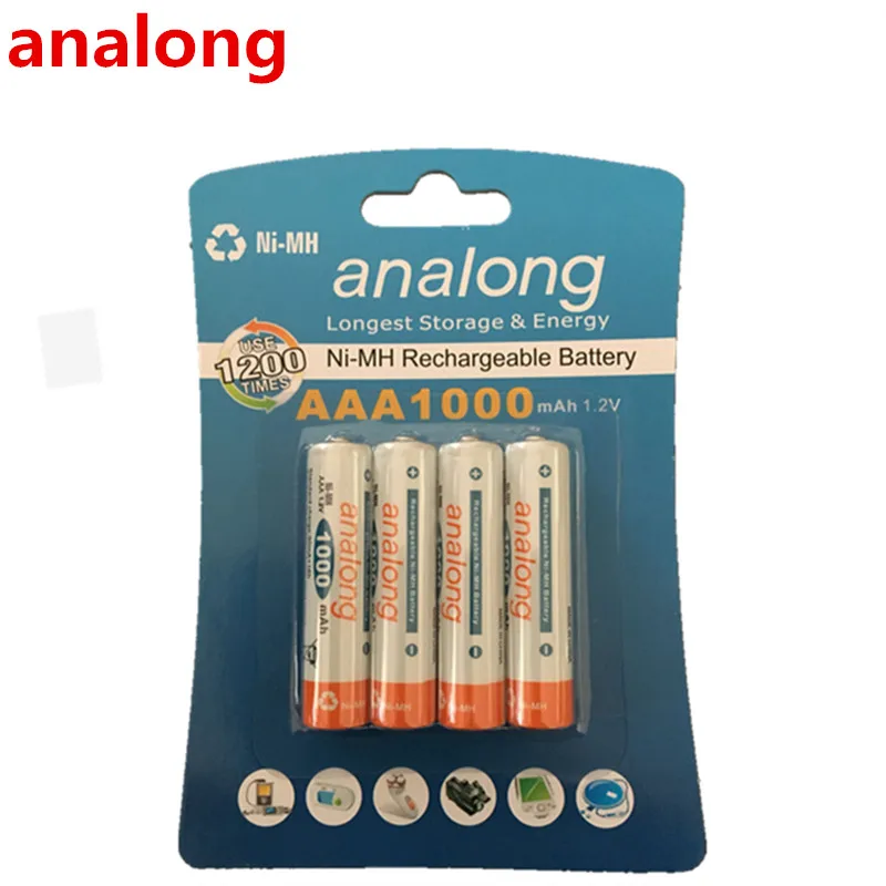 Оригинальная AAA 1 2 V 1000mAh analong перезаряжаемая Ni-MH батарея | Электроника
