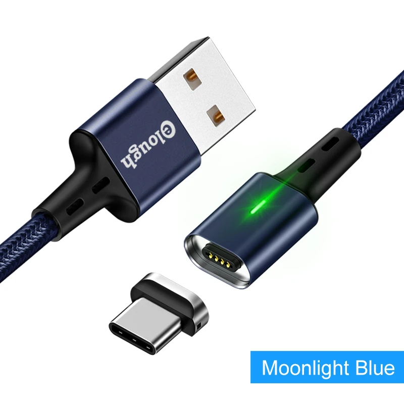 Blue For type c Elough 2 м Магнитный кабель usb type C кабель для iphone xr Micro usb кабель USB C шнур для зарядки телефона магнитное зарядное устройство для lightning Кабель Tipe c шнур для зарядки телефона - Цвет: Blue For type c