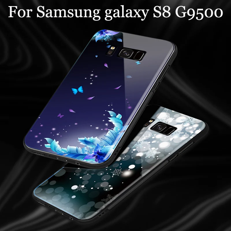 Модный чехол из закаленного стекла для Samsung galaxy S8 задняя крышка G9500 S 8 чехлы