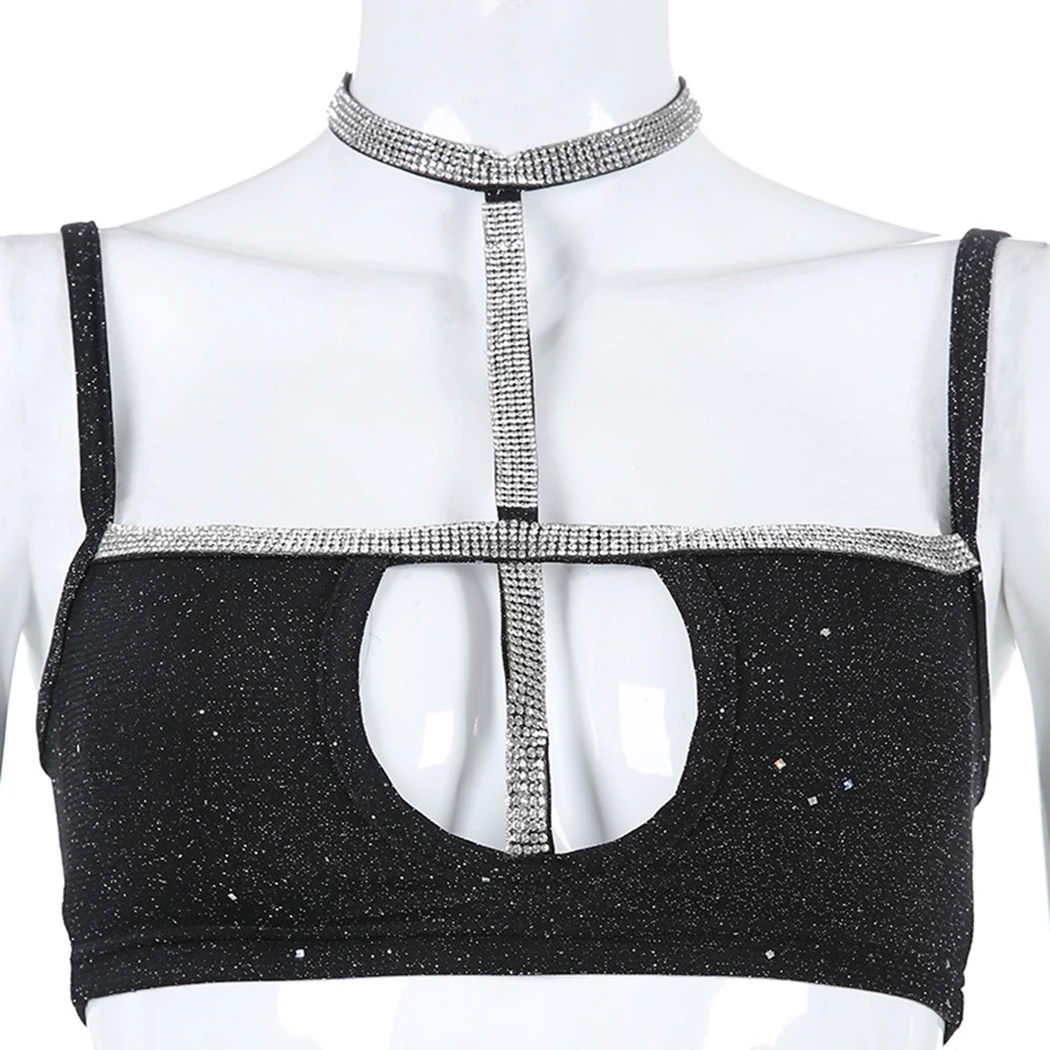 Блестящее колье из горного хрусталя бюстгальтер с бретельками короткие наборы