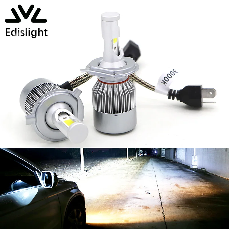 Комплект светодиодных фар Edislight 72 Вт 7600LM H4 лампы ближнего и дальнего света для Toyota